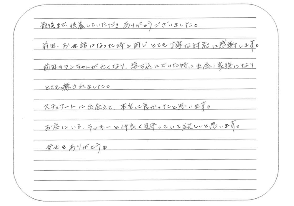ペット火葬お客様からの声9