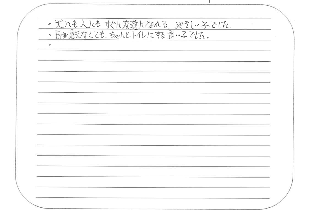 ペット火葬お客様からの声9